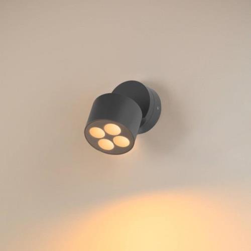 SLV LED buitenwandlamp R-Cube, antraciet, aluminium, Ø 10 cm