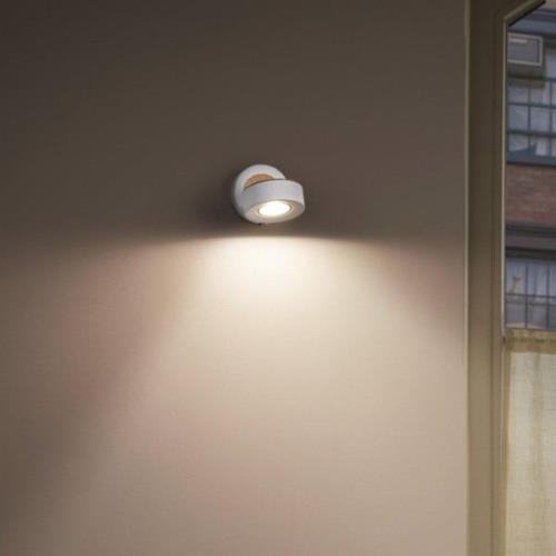 LEDVANCE Pluto LED wandspot, staal, hout, wit