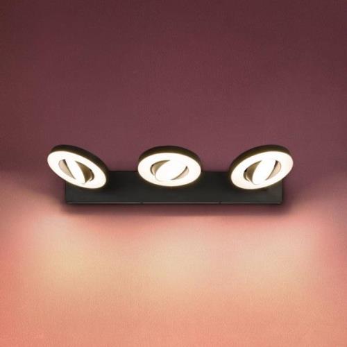 LEDVANCE Saturn LED plafondspot, 3-lamps, CCT, zwart