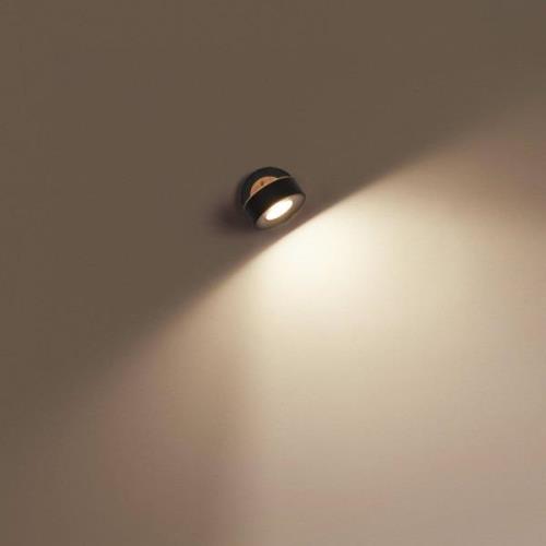 LEDVANCE Pluto LED wandspot, staal, hout, zwart