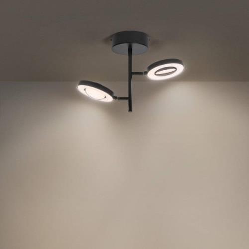 LEDVANCE LED plafondspot Saturnus, 2-lamps CCT, hoog, zwart