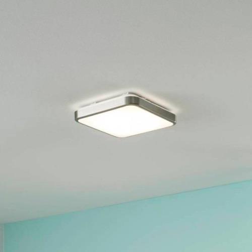 LED plafondlamp Manilva 1, IP44, nikkel mat