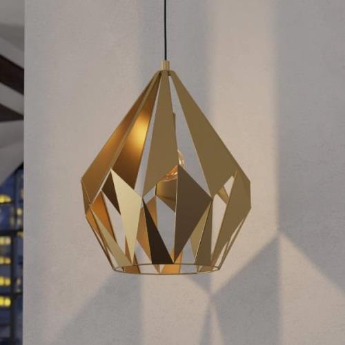 Hanglamp Carlton, 1-lamp, goud, Ø 38,5 cm