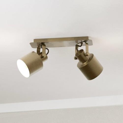 Plafondspot Southery 2-lamps crème-goud geborsteld