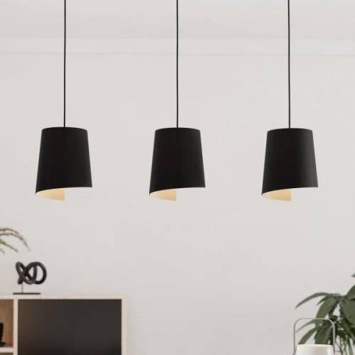 Hanglamp Bolivia zwart/zandkleur, 3-lamps