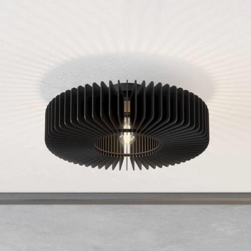 Plafondlamp Palombaia in gevouwen look, zwart