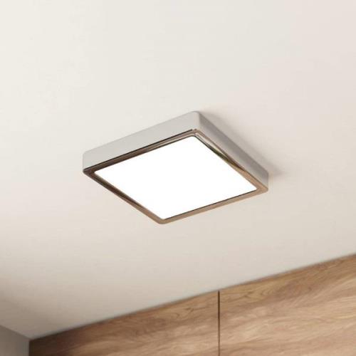 LED plafondlamp Fueva 5 IP44 3000K chroom 21x21cm