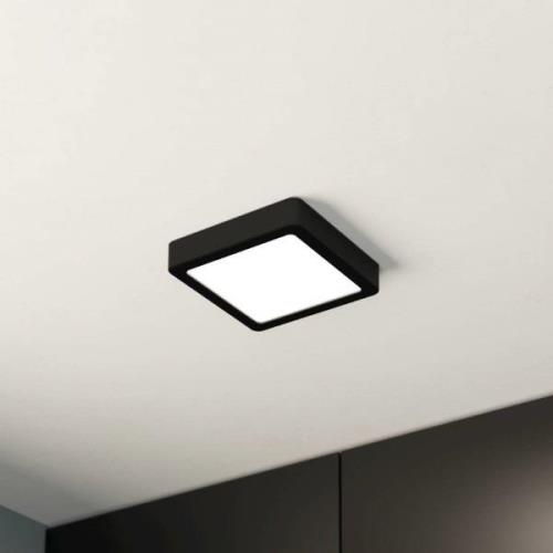 LED plafondlamp Fueva 5 IP44 3000K zwart 16x16cm