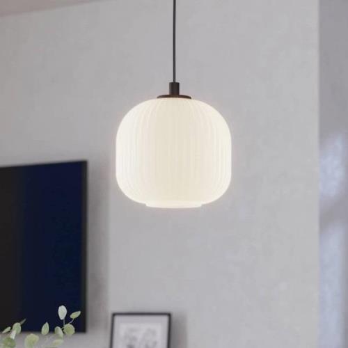 Hanglamp Mantunalle, Ø 20 cm, zwart/wit, glas