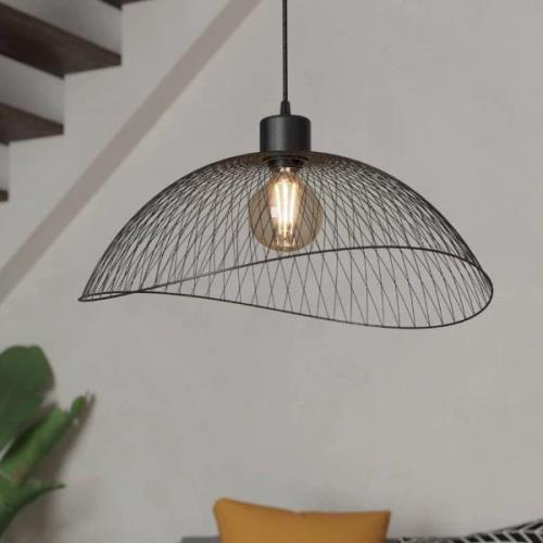 Pompeya hanglamp, lengte 57 cm, zwart, staal