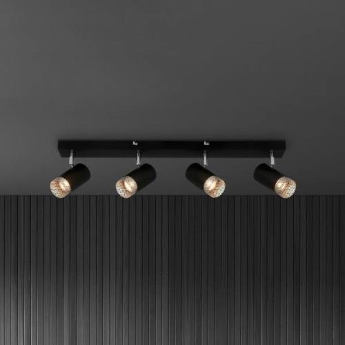 Plafondspot Plek GU10 zwart/zilver 4-lamps