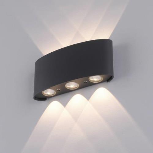 LED buitenwandlamp Carlo, IP54, 6-lamps