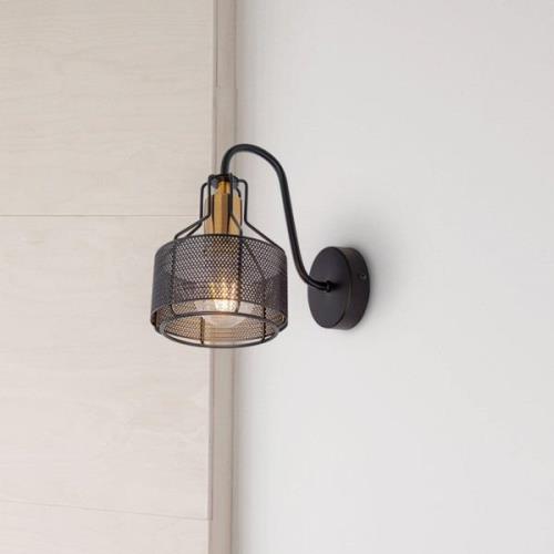 Wandlamp Foro, 1-lamp, zwart/goud