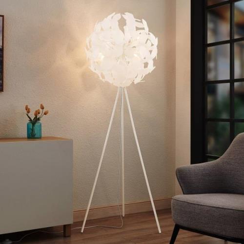 Vloerlamp Varika met bollamp, wit