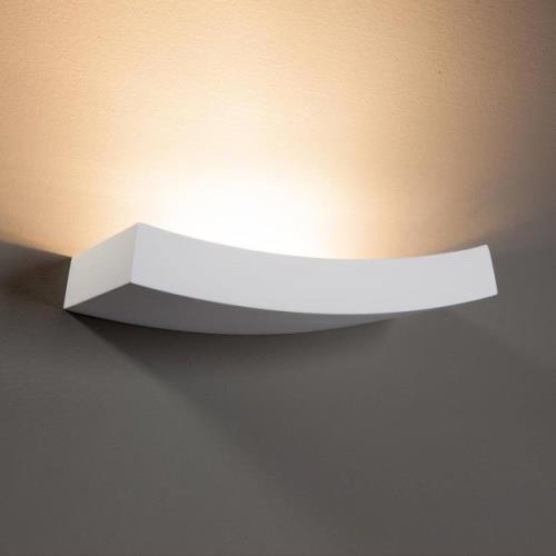 Licht gebogen wandlamp Leander, overschilderbaar