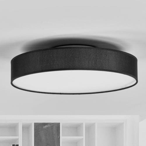 Stoffen LED-plafondlamp Saira, 40 cm, zwart