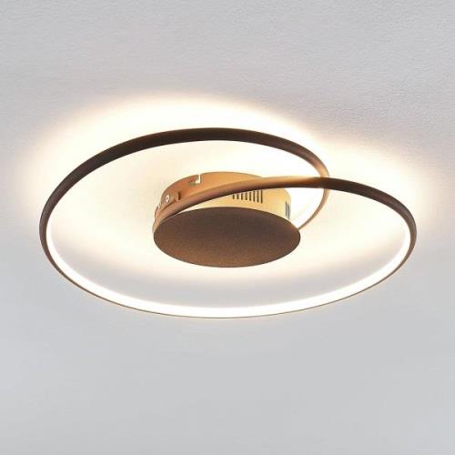 Lindby plafondlamp Joline, roestbruin, 45 cm, metaal