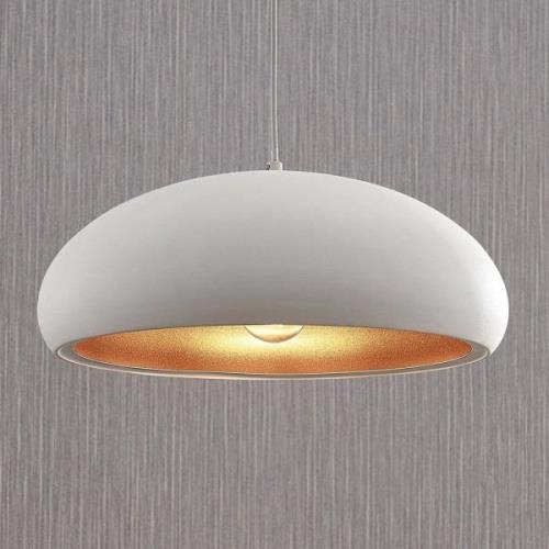 Metalen plafondlamp Gerwina, wit-goud