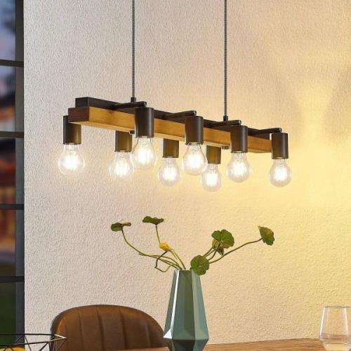 Lindby Morleen - hanglamp, 8-lamps, donker hout