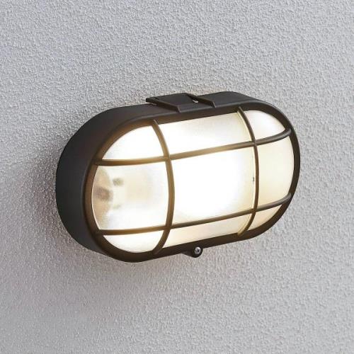 Buitenwandlamp Alisha, ovaal, zwart