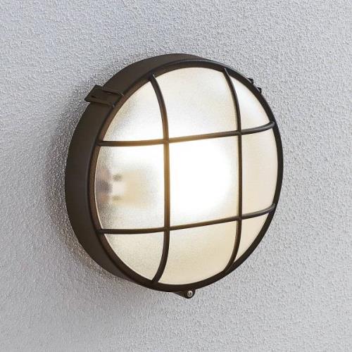 Buitenwandlamp Alisha, rond, zwart