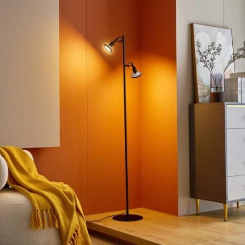 Lindby vloerlamp Ilda, 2-lamps, 151 cm hoog, ijzer, CCT