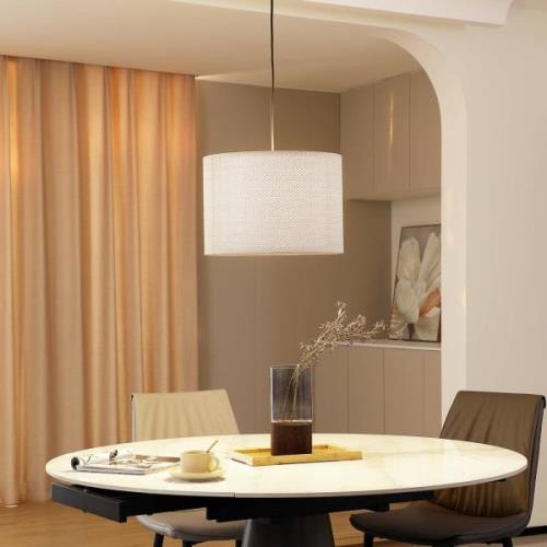 Lindby hanglamp Soula, Ø 40 cm, beige, kunststof, E27