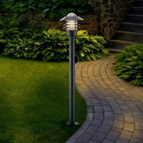 Lindby tuinpadverlichting Belmiro, ijzer, 100 cm hoog, E27, zwart