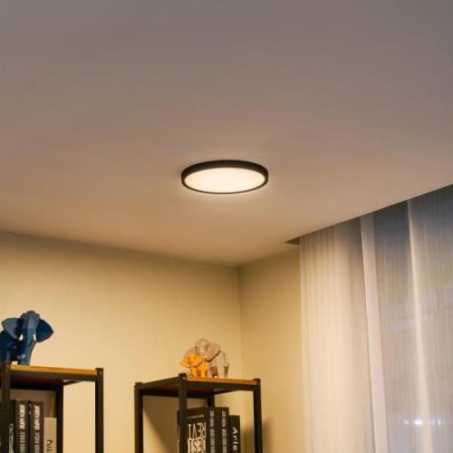 Lindby LED plafondlamp Pravin, Ø 23 cm, 3.000 K, zwart