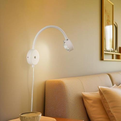 Lindby wandlamp Jyla, wit, lens, 3.000 K, GX53, flexibele arm