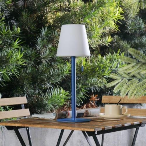 Lindby LED oplaadbare lamp Azalea blauw aluminium CCT in hoogte verste...