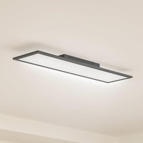 Lindby LED paneel Enhife, zwart, 80x20 cm