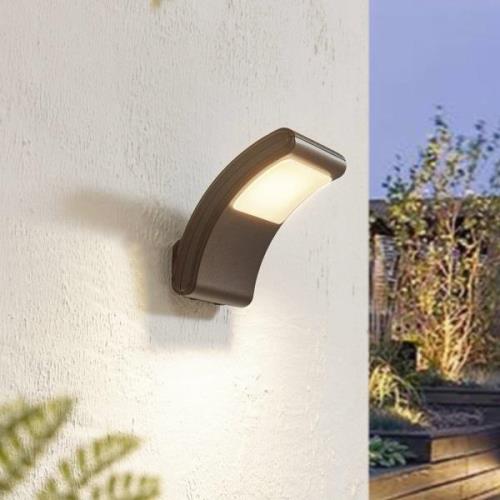 Lindby LED buitenwandlamp Radane, donkergrijs, hoekig, IP54