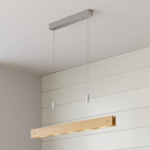 Houten LED hanglamp Karinja met dimmer, natuur