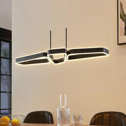 Lucande Quinn LED hanglamp zwart 3-lamps