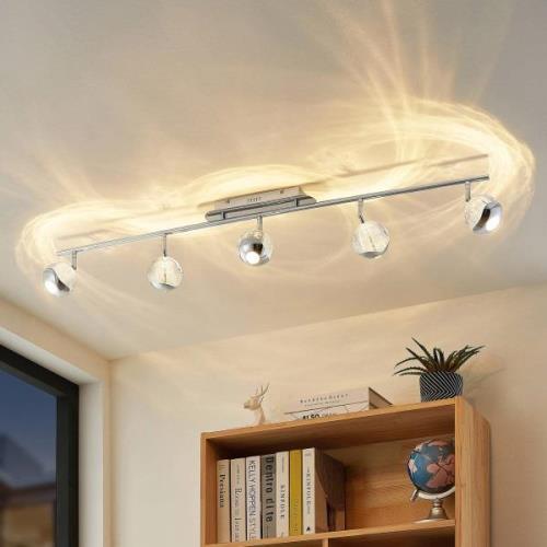 Lucande Kilio LED plafondspot, 5-lamps, chroom