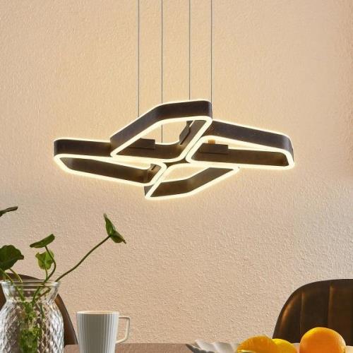 Lucande Quinn LED hanglamp zwart 4-lamps