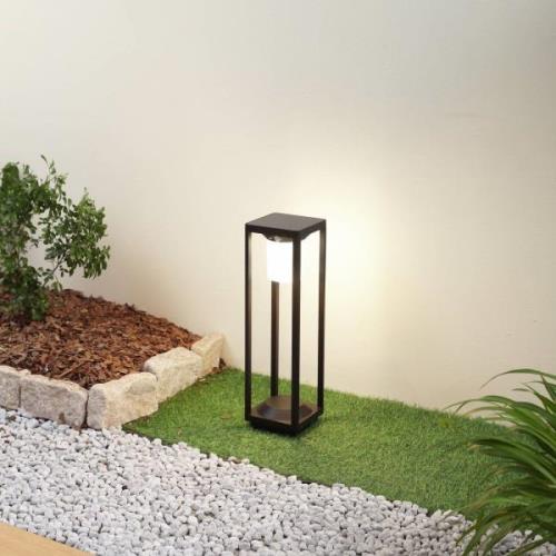 Lucande LED solar padverlichting Nilea, 50 cm, zwart, sensor