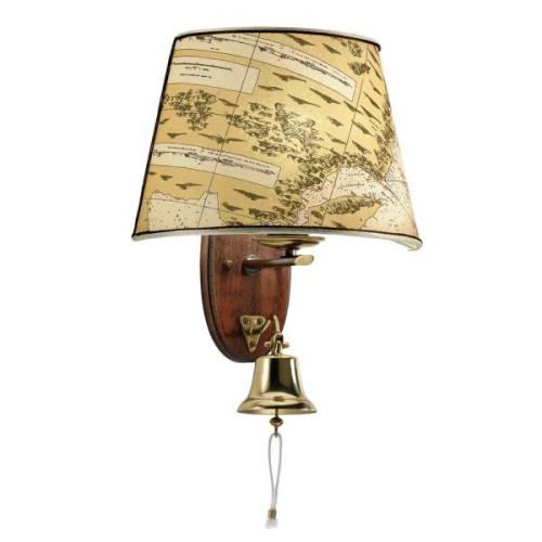 Versierde wandlamp Nautica met scheepsklok