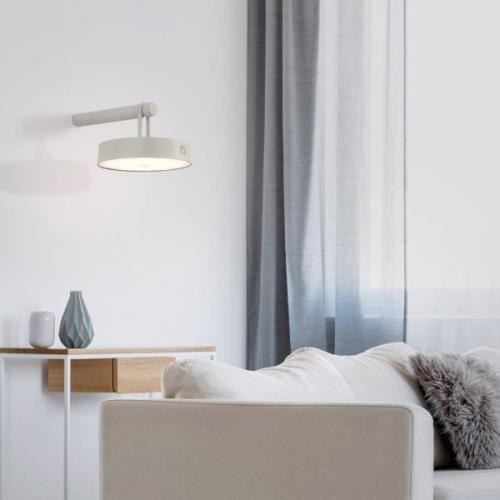 JUST LIGHT. Arma LED wandlamp, grijs-beige kunststof