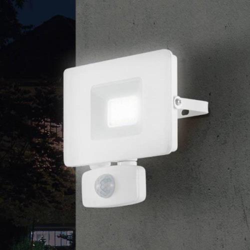 LED buitenspot Faedo 3 met sensor, wit, 20W