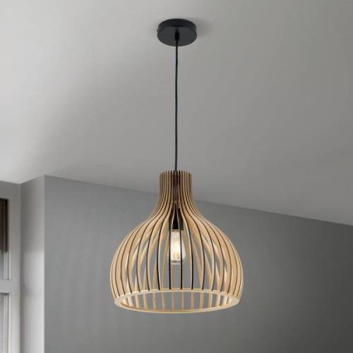 Hanglamp Erik, Ø 35 cm, hout, natuurlijke kleur, E27