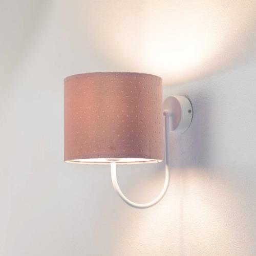 Wandlamp Rosabelle met stoffen kap, roze