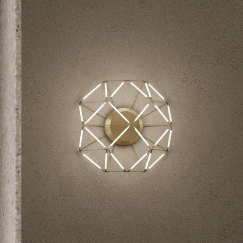 Euclide LED wandlamp, goudkleurig, metaal, 37,5 cm breed