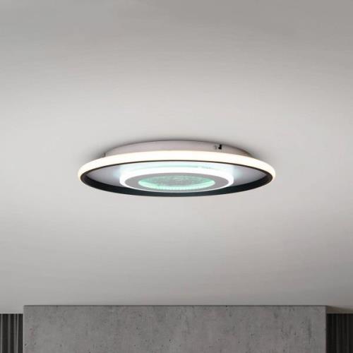 Livana LED plafondlamp, wit/zwart, Ø 50 cm, CCT, dimbaar