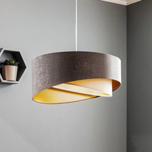 Vivien hanglamp, driekleur, grijs/wit/goud