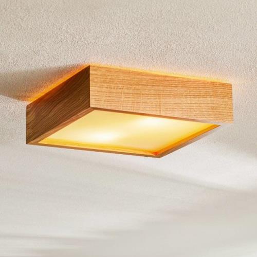 Plafondlamp Quatro DR met houten frame, 30,5cm