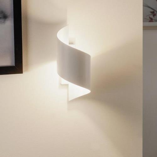 Wandlamp Spiner in spiraalvorm van staal, wit