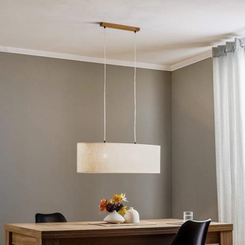 Hanglamp Canvas, linnen kap, lengte 80 cm, ovaal