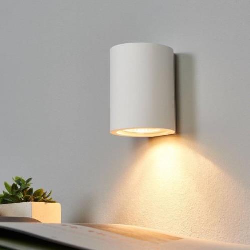 Witte GU10 wandlamp Miroslaw uit gips